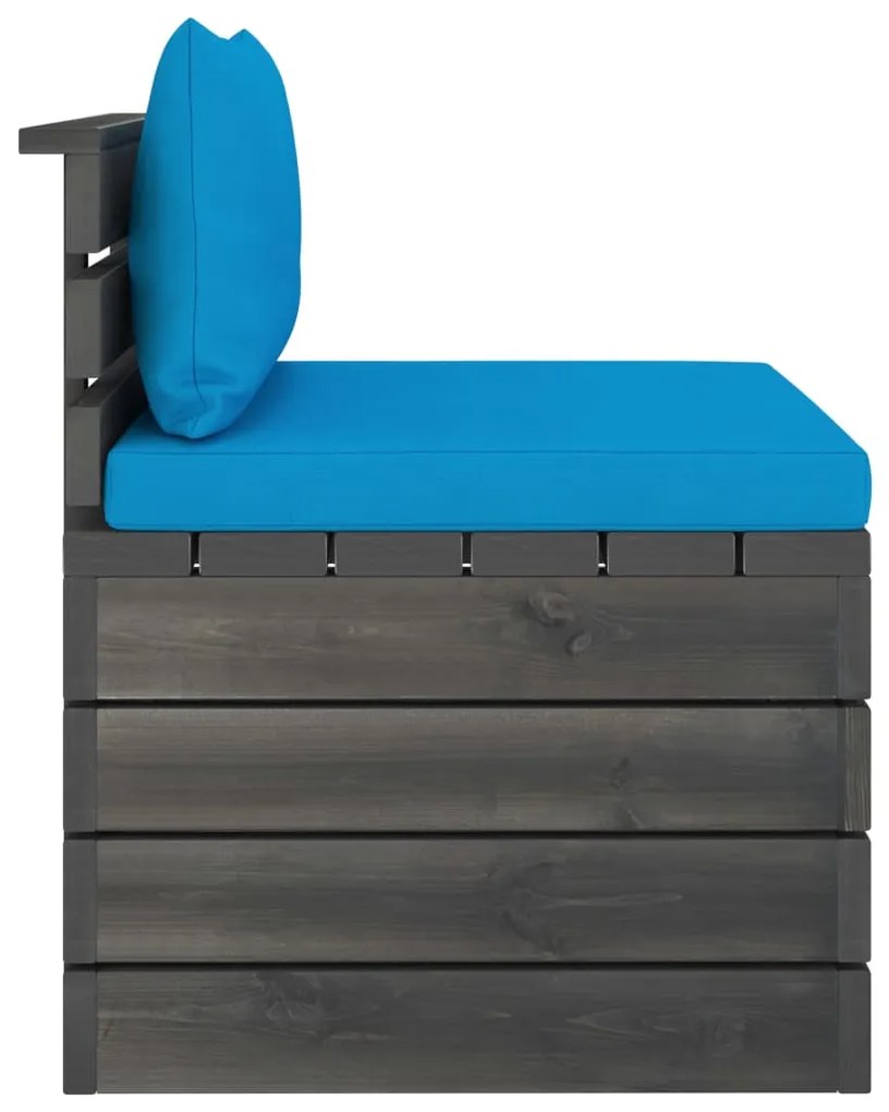 2 pcs conjunto lounge de paletes com almofadões pinho maciço