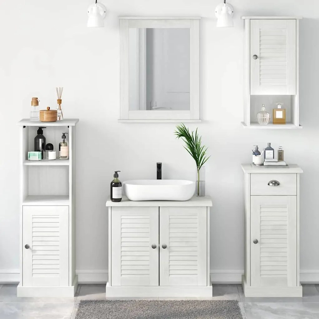 vidaXL Conjunto de Móveis para Banheiro com gaveta 5 pcs Branco antigo