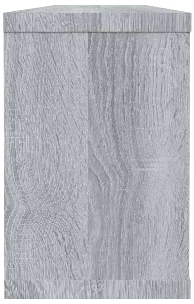 Prateleiras parede 4 pcs madeira processada 60x15x23 cm cinza