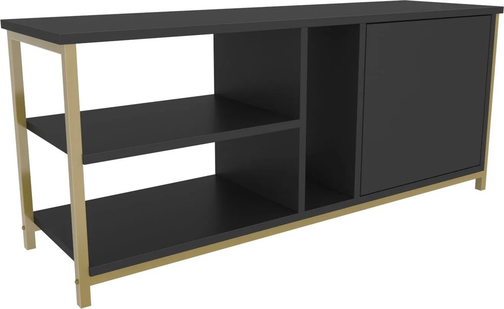Móvel TV Neola – Dourado e Antracite – 120x35,3x50,8 cm
