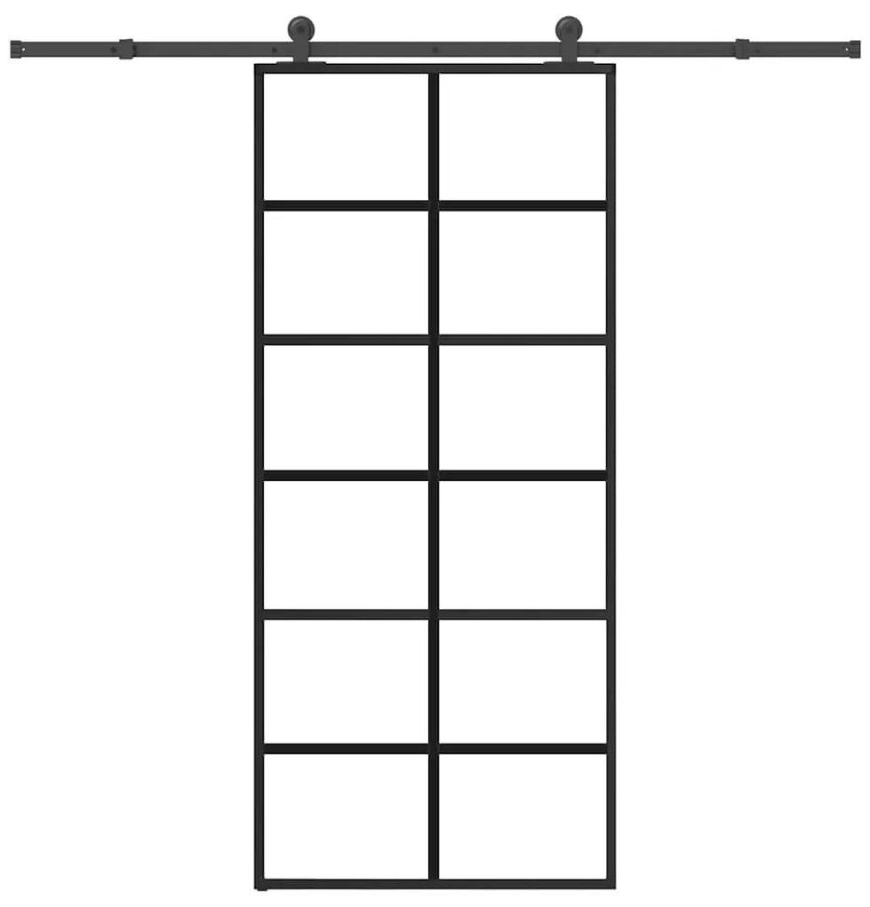 Porta deslizante c/ conj. ferragens 90x205cm vidro ESG/alumínio