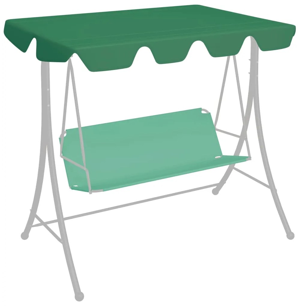 Toldo suplente baloiço jardim 188/168x110/145cm 270 g/m² verde