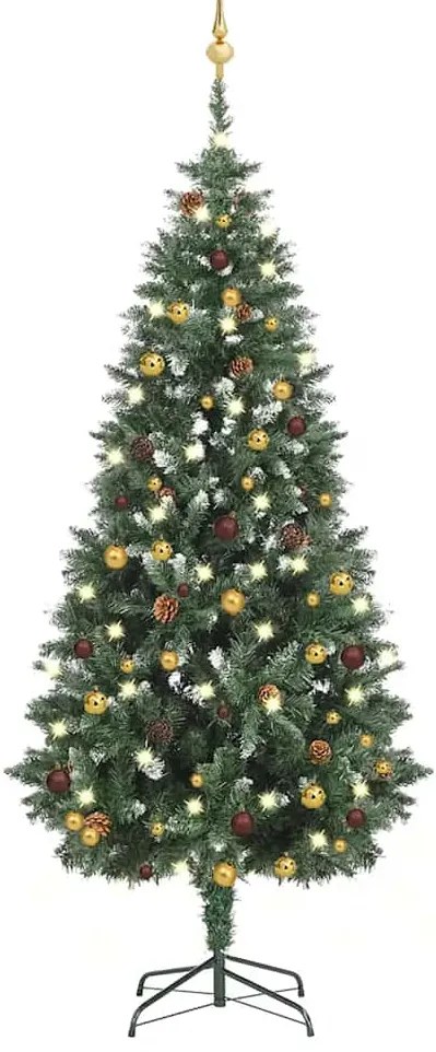 vidaXL Árvore Natal artificial pré-iluminada c/ bolas 180 cm