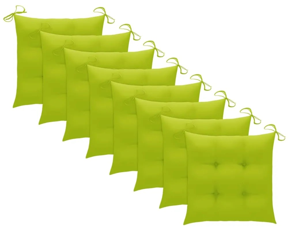 Cadeiras de jantar p/ jardim 8 pcs c/ almofadões acácia maciça