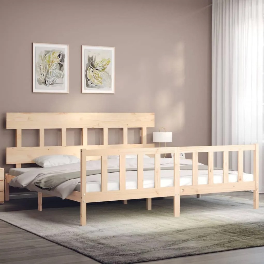 Cama sem colchão 200x200 cm madeira de pinho maciça