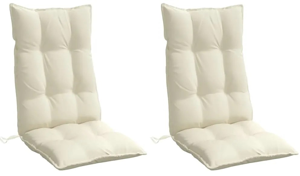 Almofadões p/ cadeira encosto alto 2pcs tecido oxford cor creme