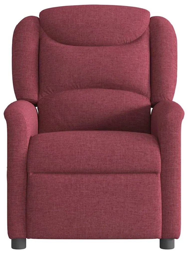 Poltrona reclinável de massagens elétrica tecido vermelho tinto