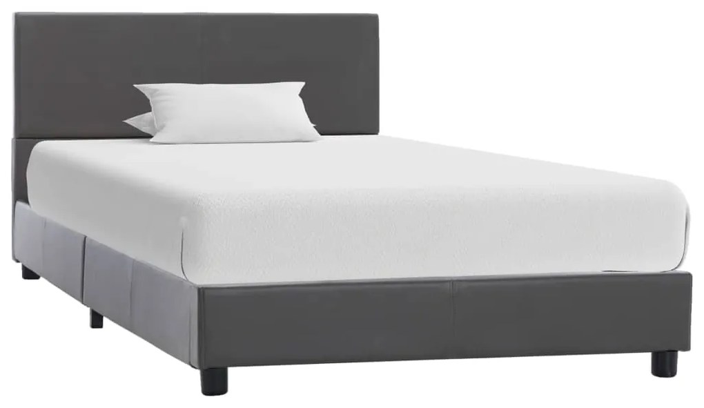 Estrutura de cama 90x200 cm couro artificial cinzento