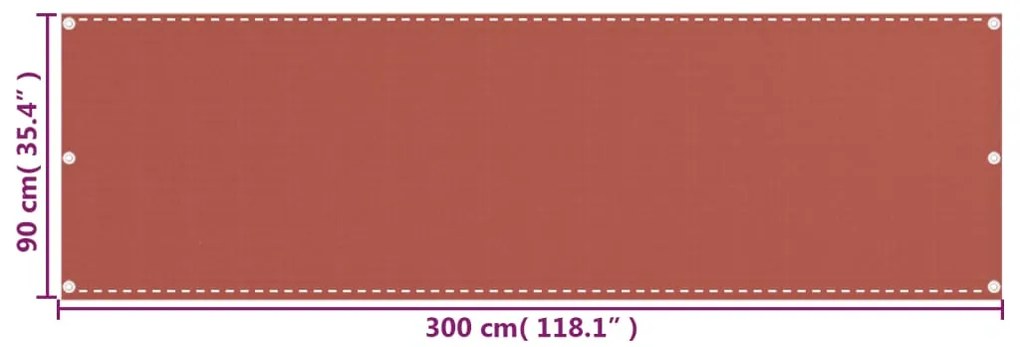 Tela varanda PEAD 90x300 cm terracota