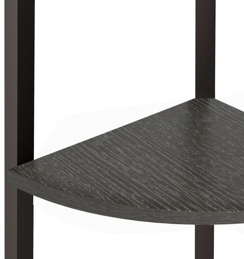 Estante canto 3 prateleiras 45,5x31,5x120 cm preto