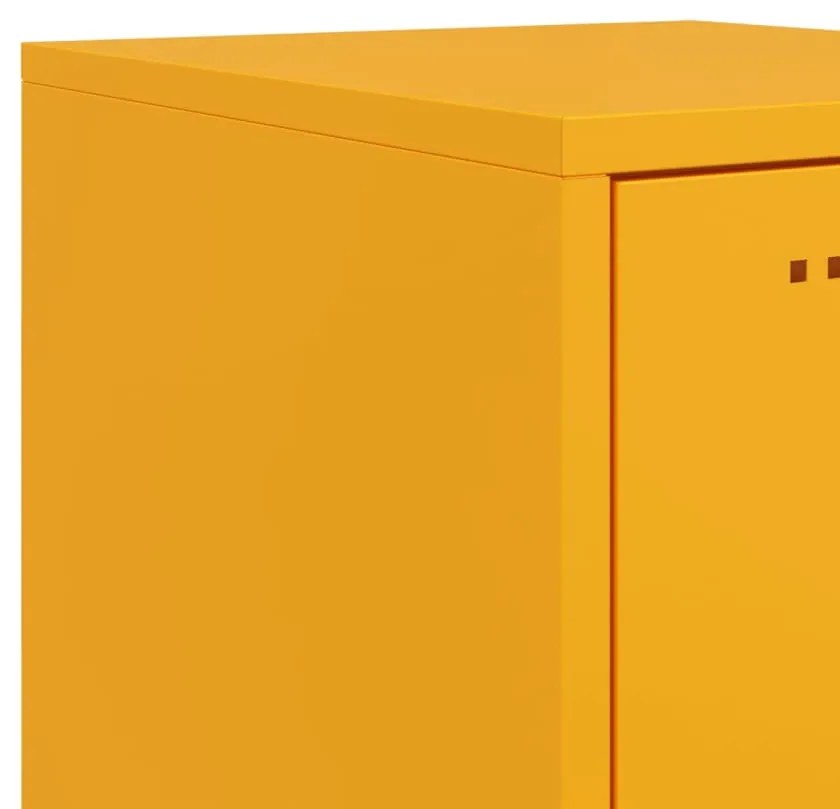Aparador alto 36x39x123 cm aço amarelo mostarda