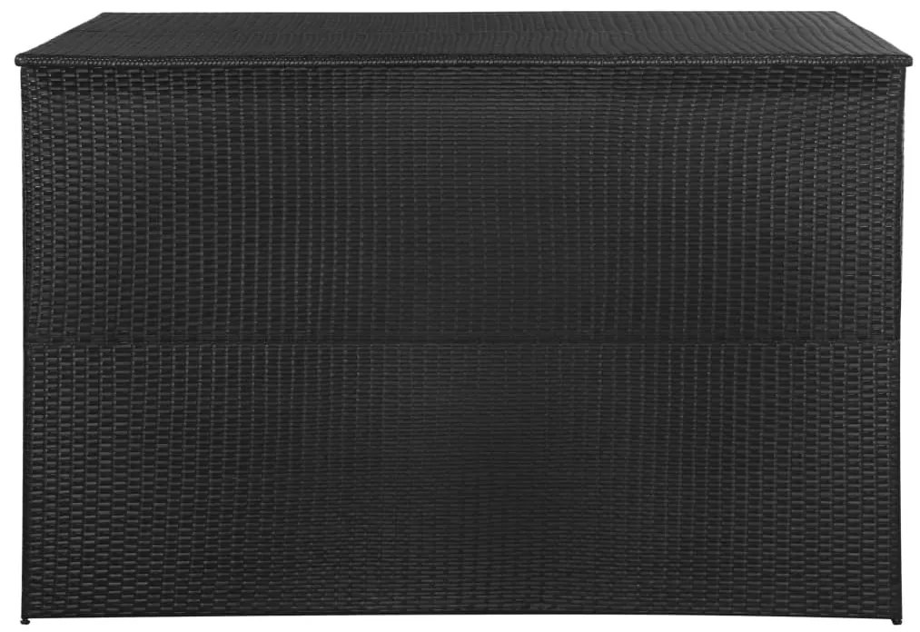 Caixa de arrumação para jardim 150x100x100 cm vime PE preto