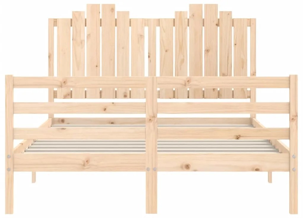 Estrutura de cama com cabeceira 140x200 cm madeira maciça