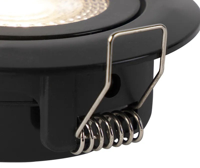 Conjunto de 5 Focos embutidos modernos pretos com LED 3 etapas de dimmer - Mio Moderno