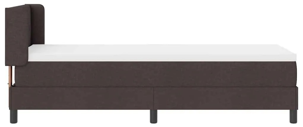 Cama Box com almofada Marrom Escuro 80 x 200 cm Tecido e Espuma
