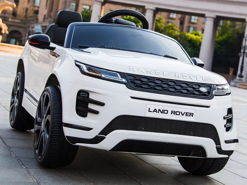 Carro elétrico para crianças 12V Range Rover Evoque pneus borracha e assento pele sintetica Branco