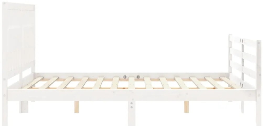 Estrutura de cama com cabeceira 160x200 cm madeira maciça