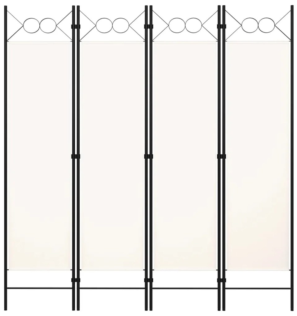 320706 vidaXL Divisória de quarto com 4 painéis 160x180 cm branco nata