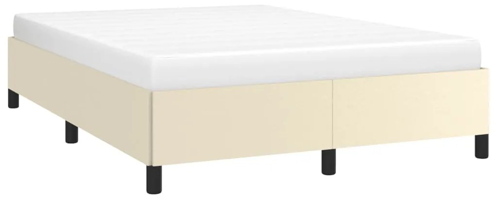 Estrutura de cama 140x190 cm couro artificial cor creme