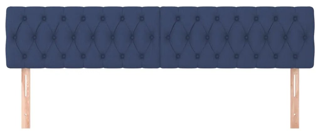 Cabeceira de cama 2 pcs tecido 90x7x78/88 cm azul