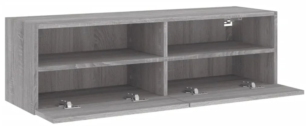 Móvel parede TV 100x30x30 cm derivados de madeira cinza sonoma
