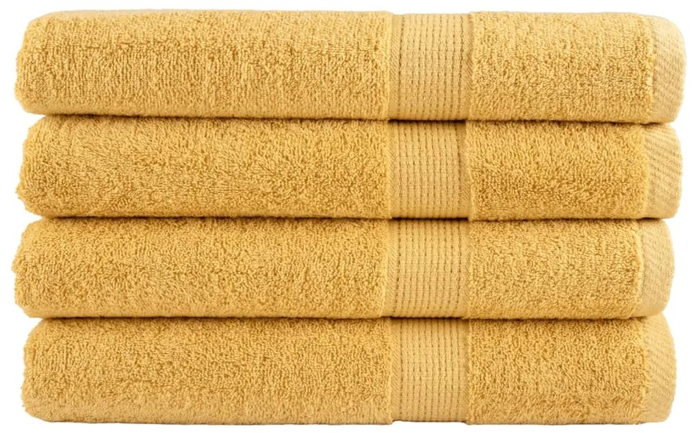 Toalhas premium SOLUND 4 pcs 100x200 cm 600 gsm dourado