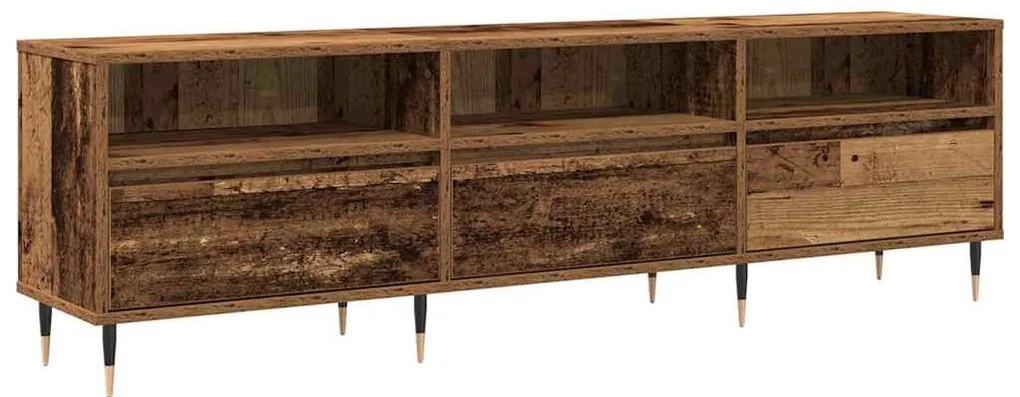 Armário de TV Madeira Antiga 150x30x44,5 cm Madeira engenheirada