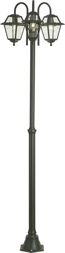 Lanterna de exterior clássica verde escura 235cm 3-luzes IP44 - Berta