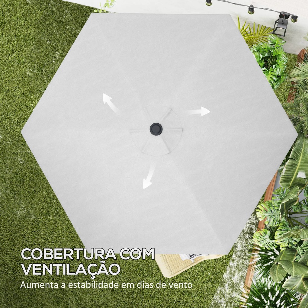 Toldo de Substituição para Guarda-Sol – Ø300 cm – Creme – Proteção UV3