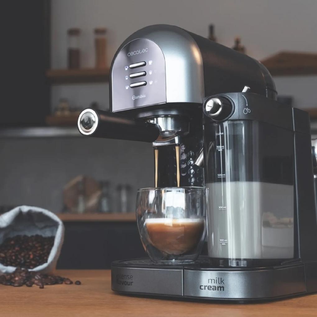 Máquina de café semiautomática Power Instant-ccino 20 Chic Serie Nera semiautomática com 20 bares, thermoblock e apta para café moído e cápsulas