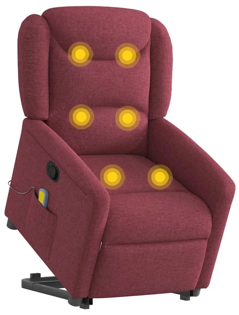 Poltrona de massagens reclin. elevatória tecido vermelho tinto