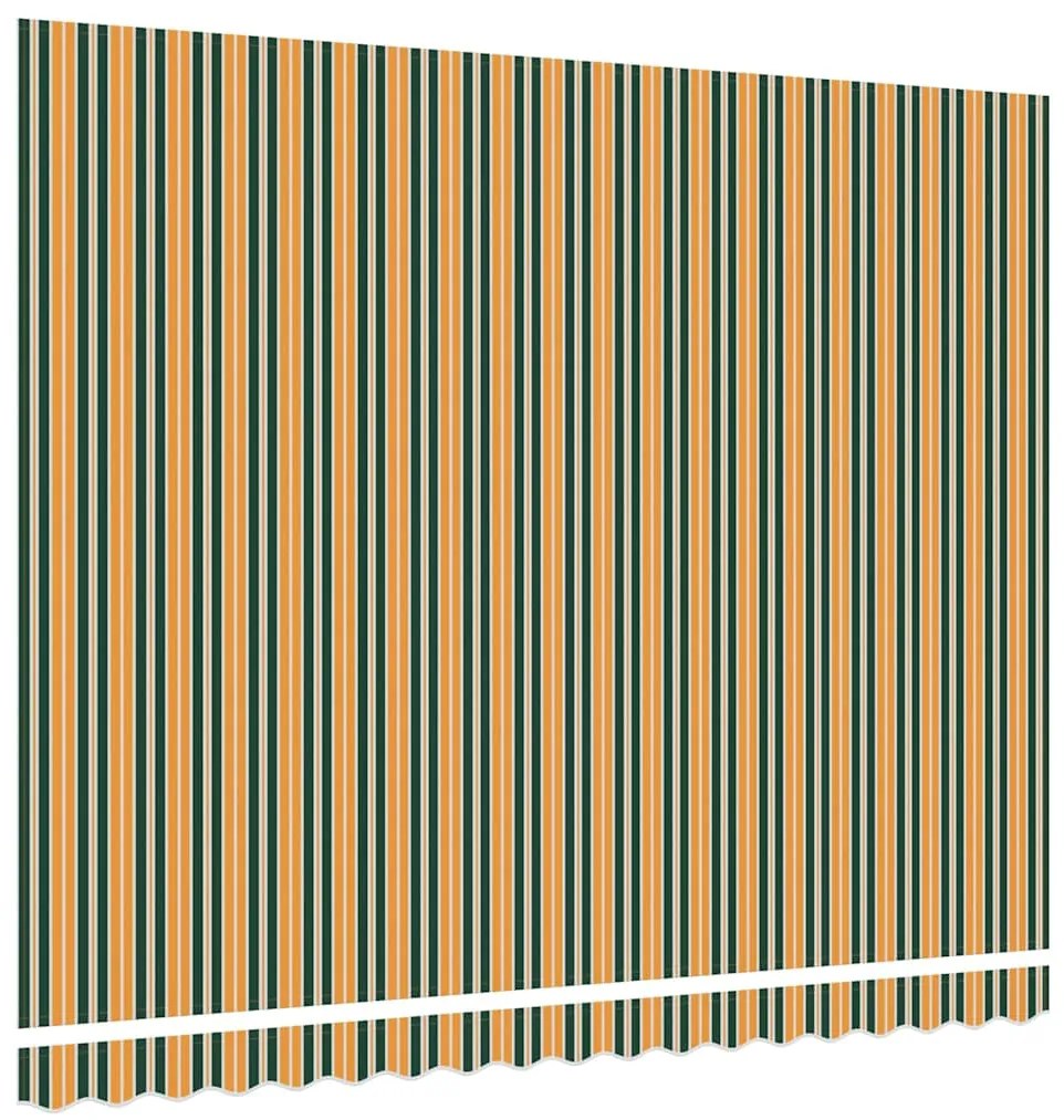 Tecido de Substituição para Toldo para Estrutura de 4x3 m Verde e Amar