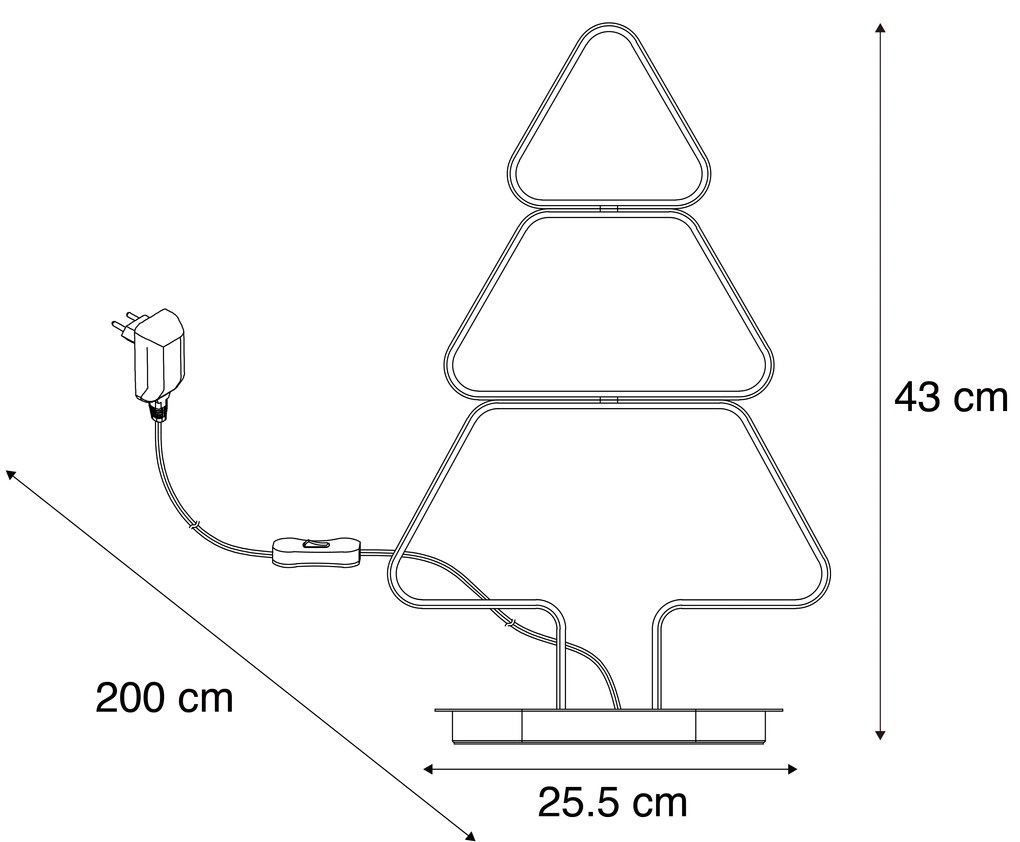 Candeeiro de Mesa de Natal Aço Árvore de Natal Incl. LED - Arbre