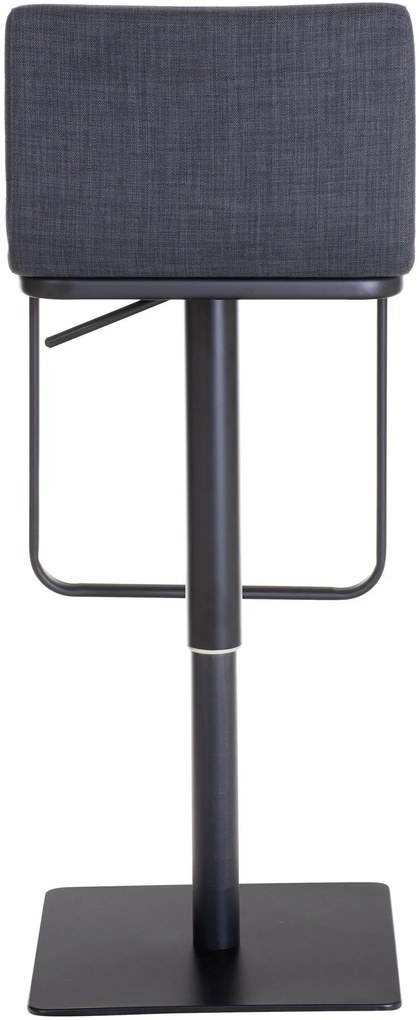 Banco de bar Limon em tecido e com estrutura preta 41 x 80-103 x 46 cm Cinzento escuro