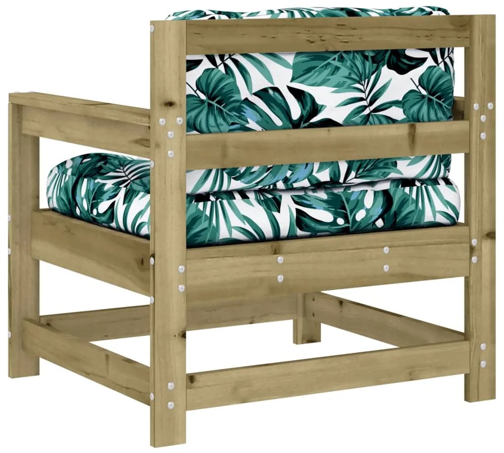 Cadeiras de jardim c/ almofadões 2 pcs pinho impregnado
