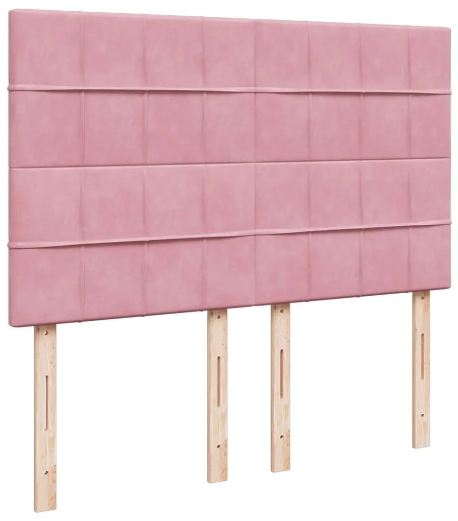 Cama com molas/colchão 140x190 cm veludo rosa