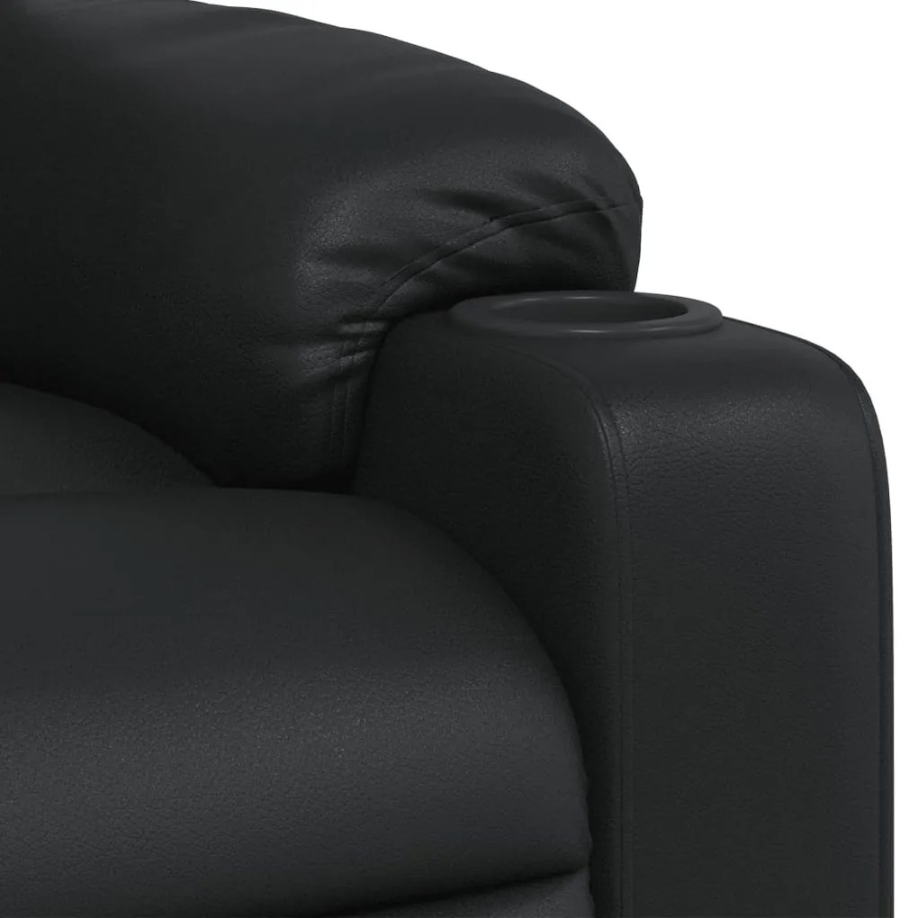 Poltrona reclinável couro artificial preto