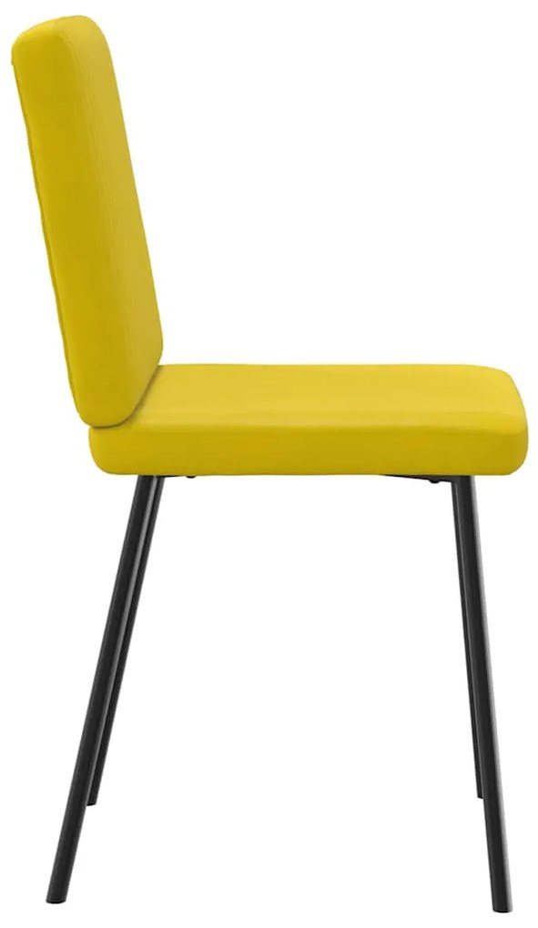 Cadeiras de jantar 2 pcs veludo amarelo