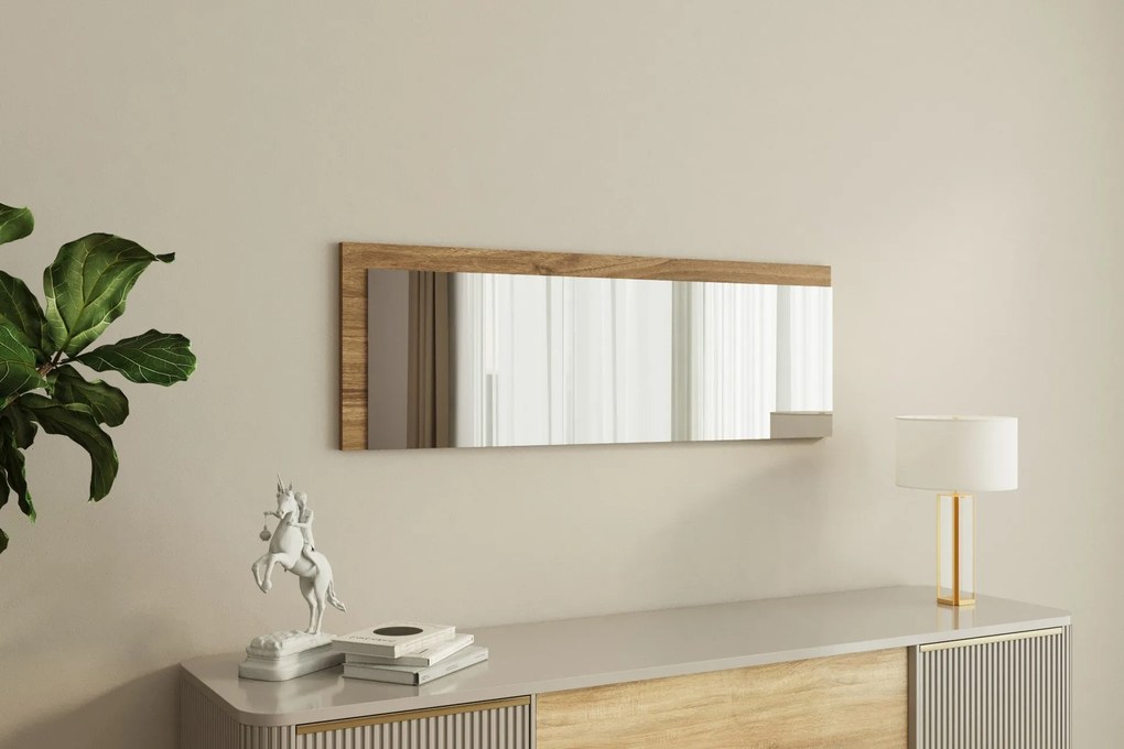 Espelho Lariya – Branco Nogueira – 40 x 120 cm