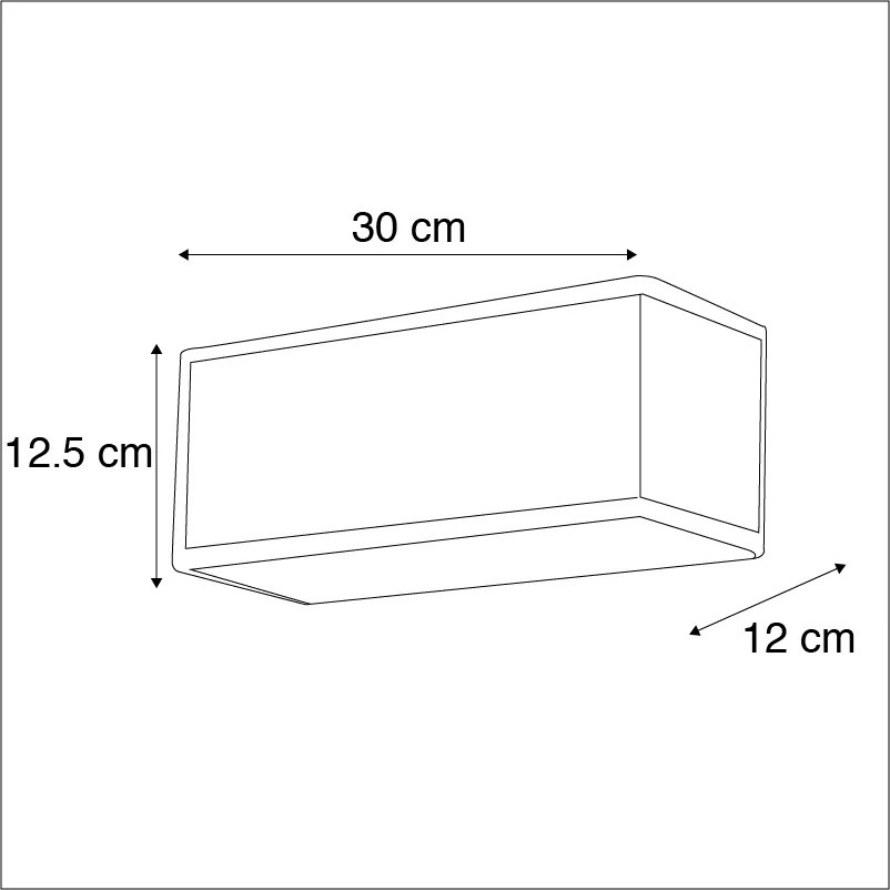 Candeeiro de parede moderno retangular cinzento - Drum Moderno