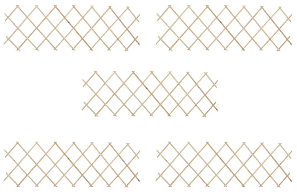 vidaXL Cercas em treliça 5 pcs 180x60 cm madeira de abeto