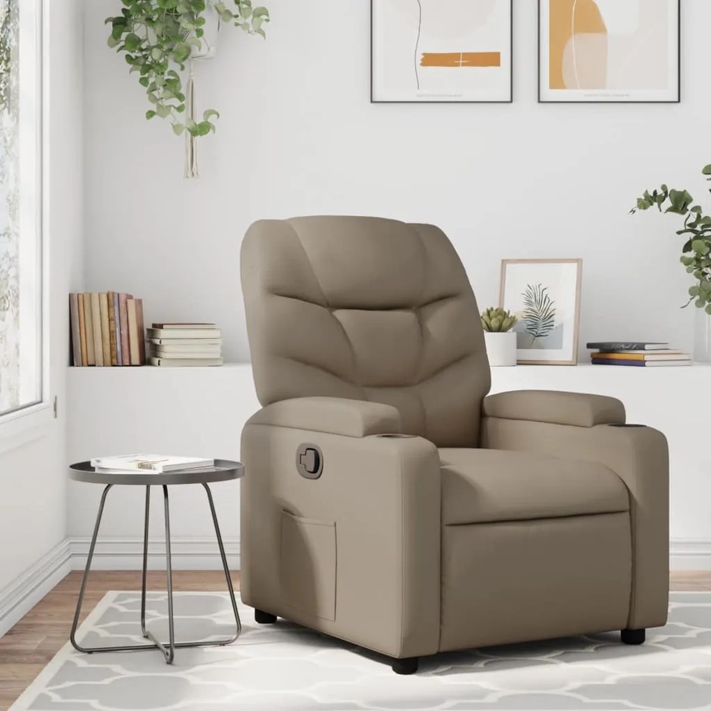 vidaXL Poltrona reclinável couro artificial cor cappuccino