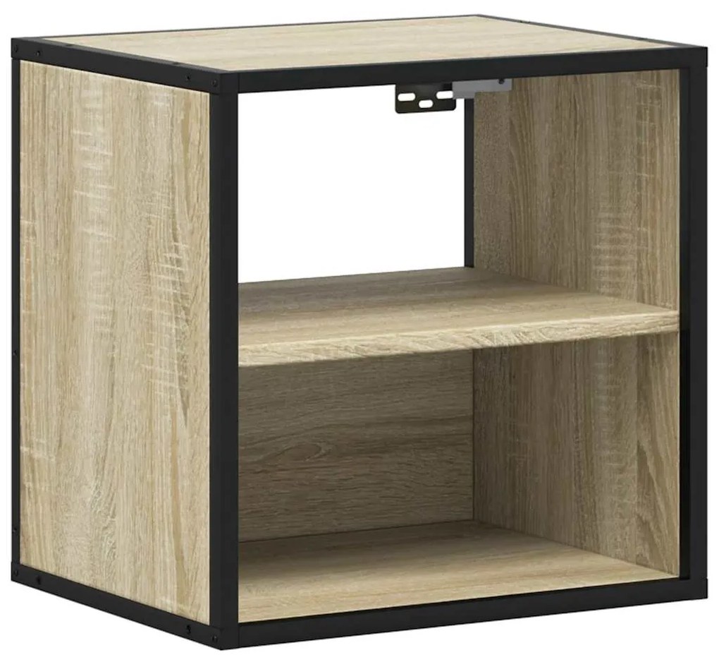 Mesas de cabeceira de parede 2 pcs 40x31x39,5cm carvalho sonoma