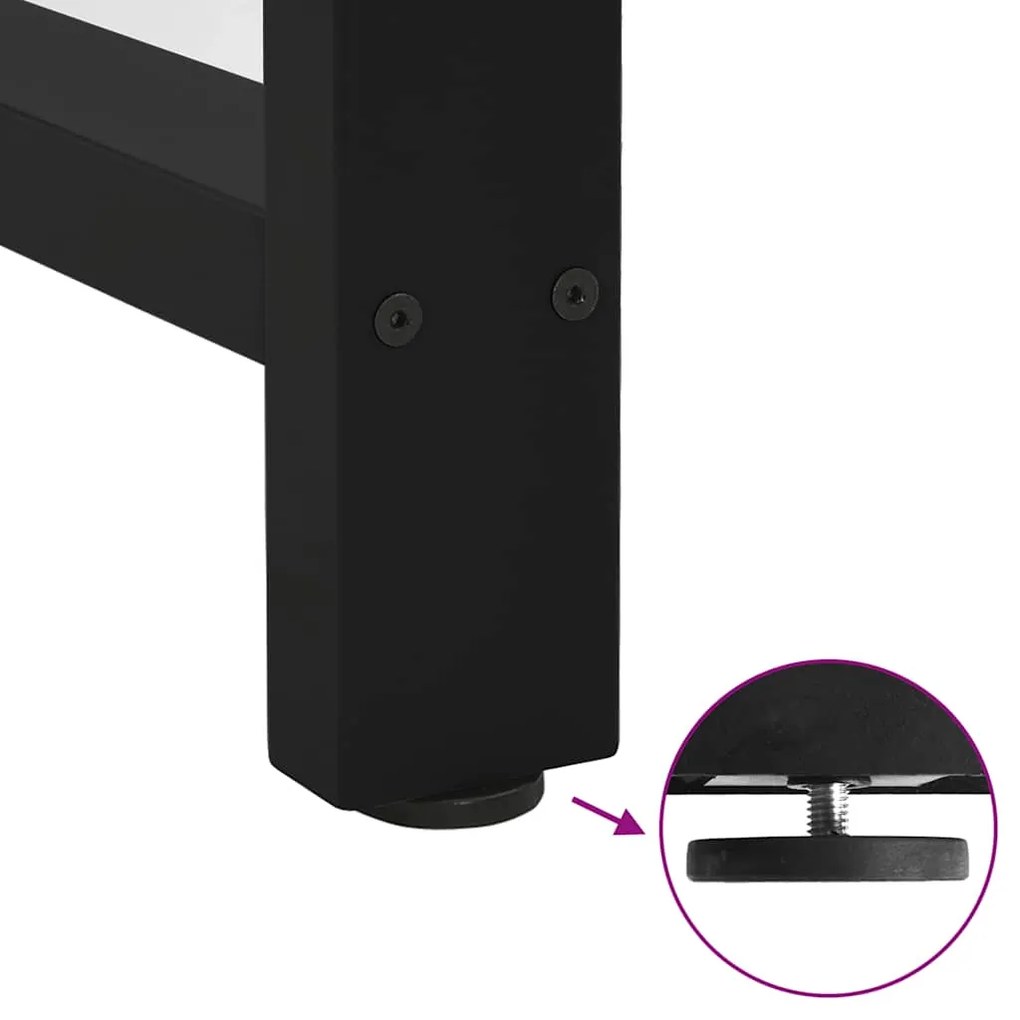 Pés de mesa de console pretos 2 peças 28x(72-73) cm aço