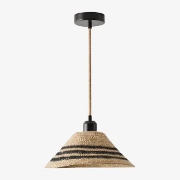 Lâmpada De Teto Samyra Natural - Preto & Samyra Natural - Sklum