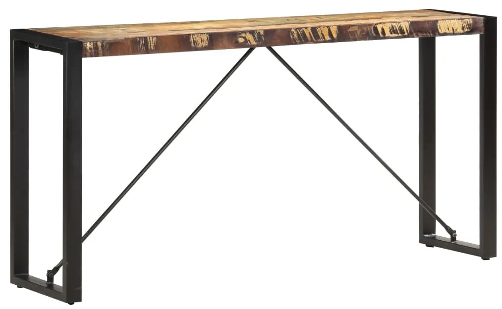 Mesa consola 150x35x76 cm madeira recuperada maciça