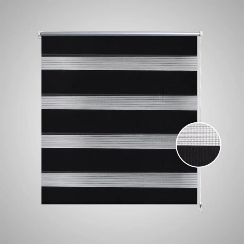 Estore de rolo 140 x 175 cm, linhas de zebra / Preto