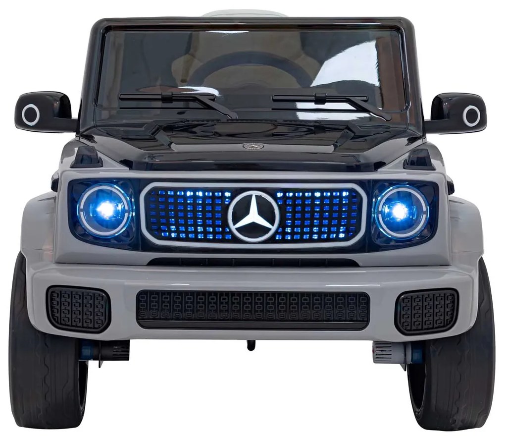 Carro elétrico para Crianças Mercedes Benz EQG 12V 4x4 Todas Espuma EVA, Assento couro ecológico Cinzento