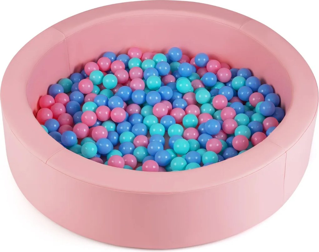 Piscina de bolas de espuma redonda 105 cm para crianças pequenas com 200 bolas Rosa