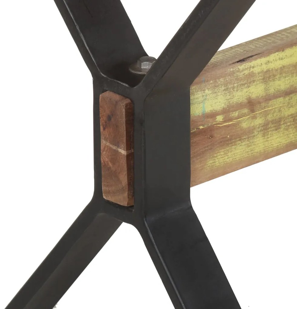 Mesa de jantar 140x70x76 cm madeira recuperada maciça